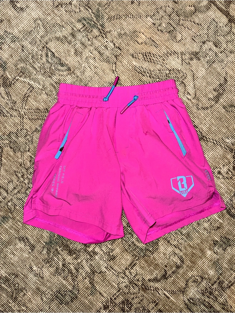 Boys YM Pink/Blue Baseball 101 Shorts